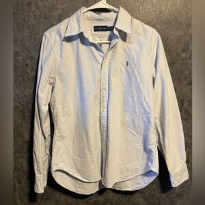 Ralph Lauren Polo Women’s Classic Blue and White Striped Button Down Shirt